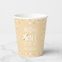 Personalisiert-Gelbe Daisy-Party-Cups