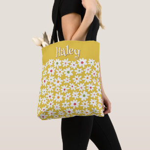 Personalisiert-Gelbe Daisy-Tasche Schultertasche