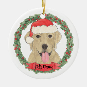 Personalisiert Gelbe Labrador Labrador Keramik Ornament