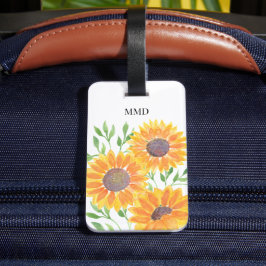 Personalisiert Gelbe Sonnenblumen Gepäckanhänger