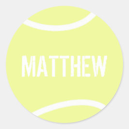 Personalisiert-Gelbe Tennisball Runder Aufkleber