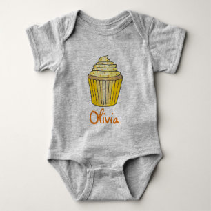 Personalisiert Gelbe Zitrone Baby Strampler
