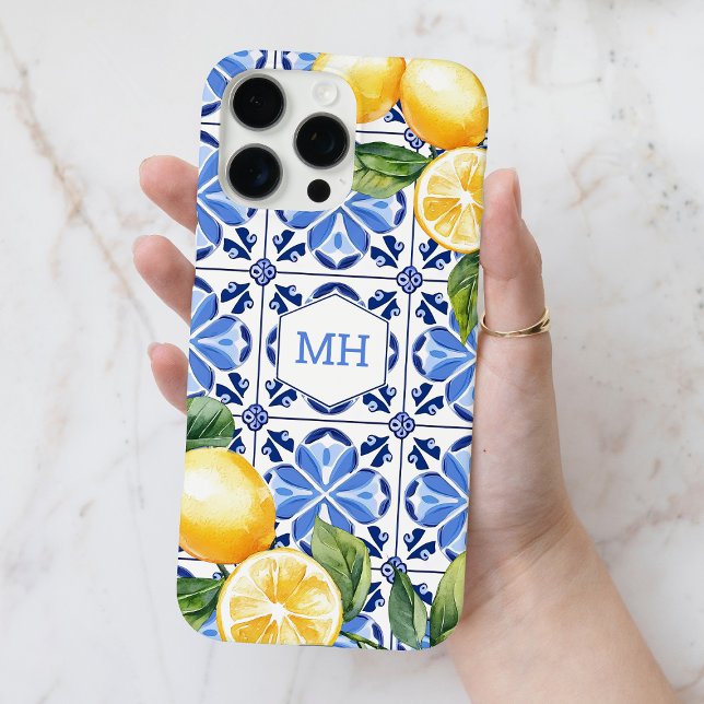 Personalisiert Gelbes Zitrusfrüchte Case-Mate iPhone Hülle (Personalized Yellow Watercolor Lemon Citrus Fruit Case-Mate iPhone Case)