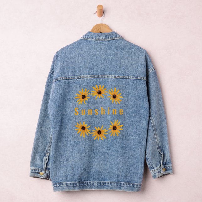 Personalisiert Gelbschwarz Mit Augen Susan Floral Jeansjacke (Hangar)