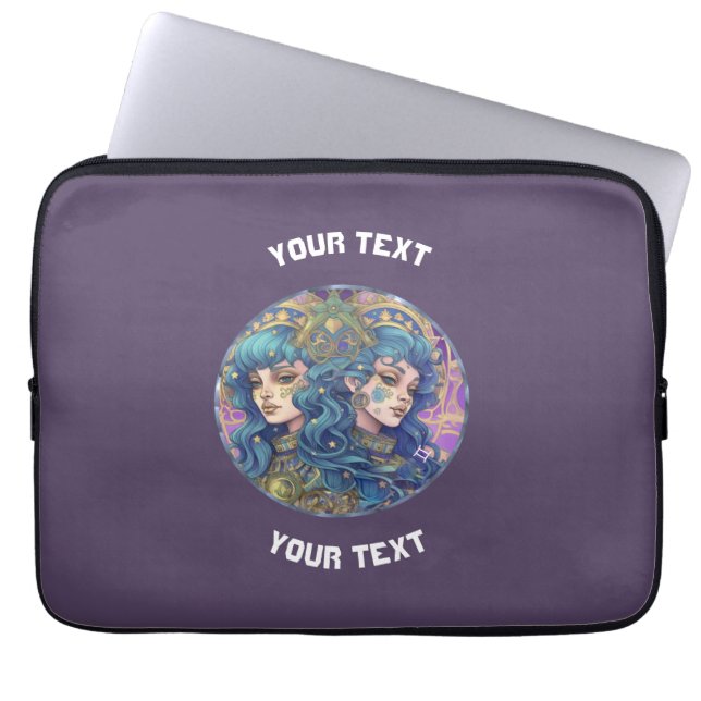 PERSONALISIERT GEMINI ZODIAC SIGN LAPTOPSCHUTZHÜLLE (Vorderseite)