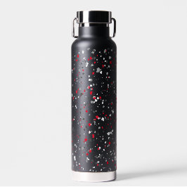 Personalisiert Geometric Red Gray Black Terrazzo Trinkflasche