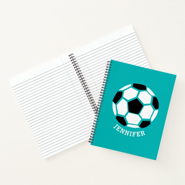 Personalisiert geometrische Fußball-Kindersportart Notizbuch (Innenseite)