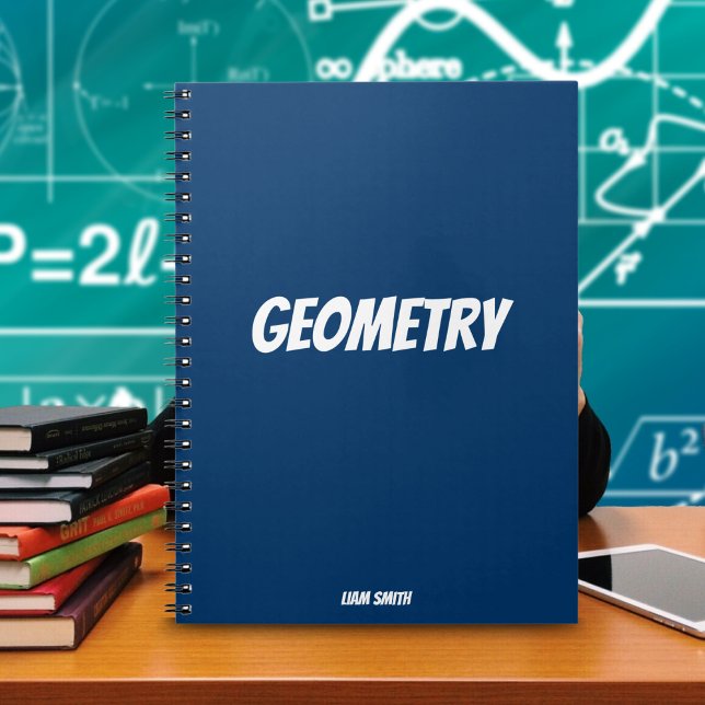 Personalisiert Geometry Simple Royal Blue Notizblock (Deep Blue Math Notebook: Elevate Learning with Style and Structured Organization.)