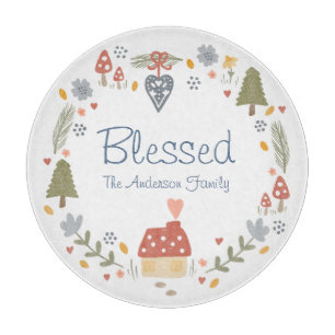 Personalisiert gesegnete, gemütliche Hütte Hygge Schneidebrett