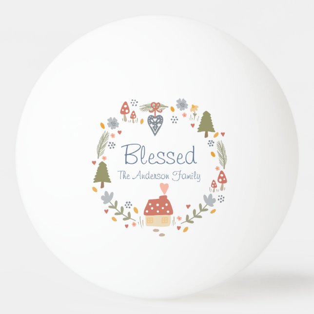 Personalisiert gesegnete, gemütliche Hütte Hygge Tischtennisball (Vorderseite)