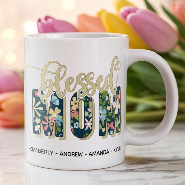 Personalisiert gesegnete Mama Kindernamen Kaffeetasse (Personalized Mug for Mom)