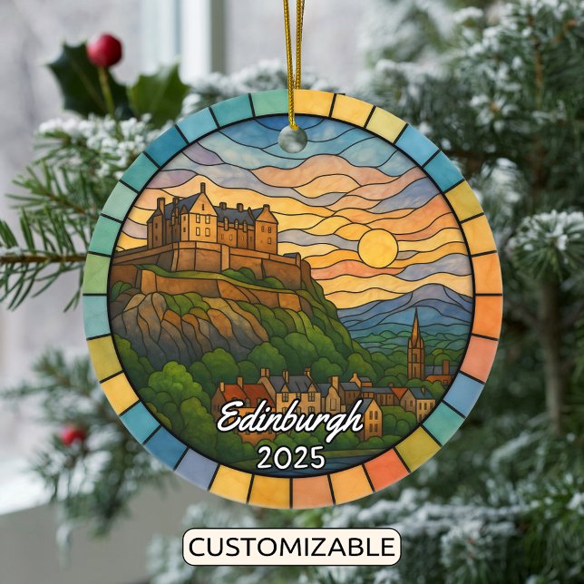 Personalisiert gesteinigtes Glas Edinburgh, Schott Keramik Ornament (Von Creator hochgeladen)