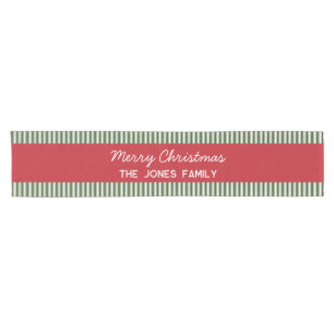 Personalisiert gestreifte Weihnachtszeit Kurzer Tischläufer