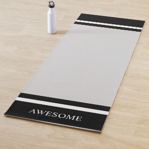 Personalisiert gestrichen Schwarz/Weiß auf Grau Yogamatte