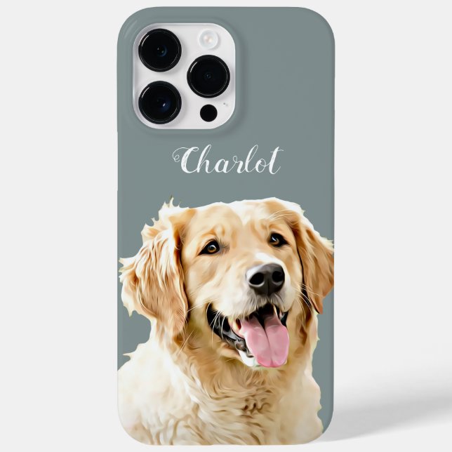 Personalisiert Gezeichnet Golden Retriever Hund Case-Mate iPhone Hülle (Rückseite)