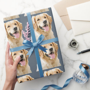 Personalisiert Gezeichnet Golden Retriever Hund Geschenkpapier
