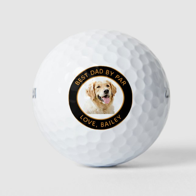 Personalisiert Gezeichnet Golden Retriever Hund Golfball (Vorderseite)