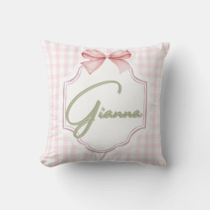 Personalisiert Gianna Baby Girl Kinderzimmer Bow&G Kissen