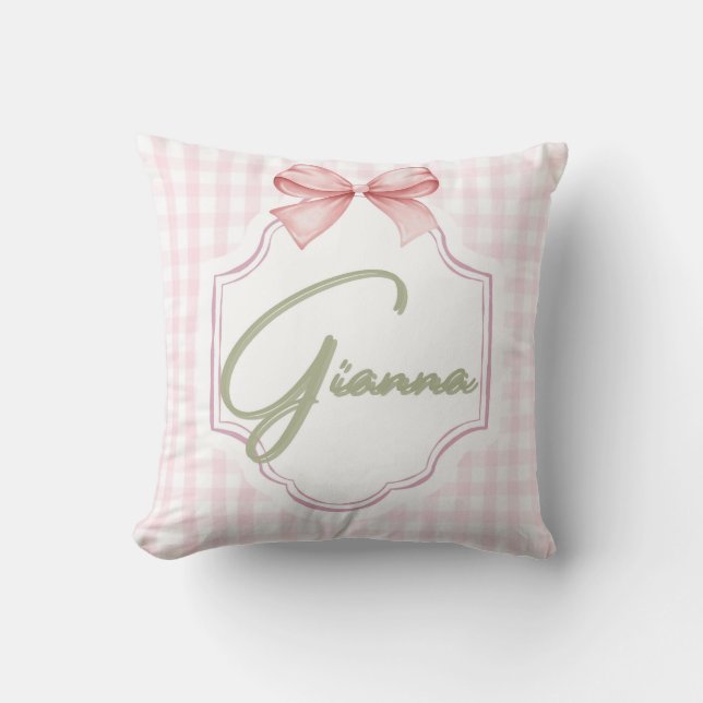 Personalisiert Gianna Baby Girl Kinderzimmer Bow&G Kissen (Vorderseite)