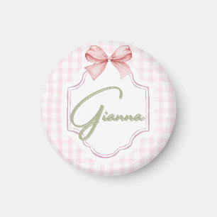 Personalisiert Gianna Baby Girl Kinderzimmer Bow&G Magnet