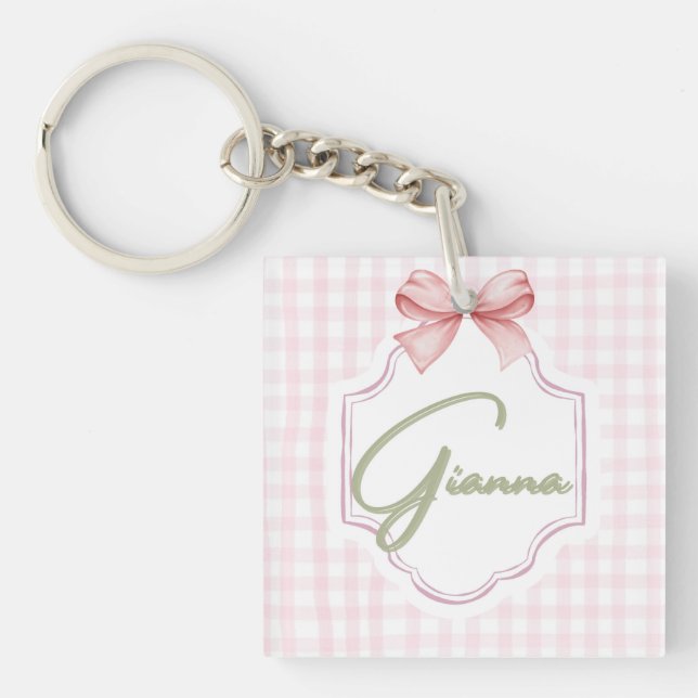 Personalisiert Gianna Baby Girl Kinderzimmer Bow&G Schlüsselanhänger (Vorderseite)