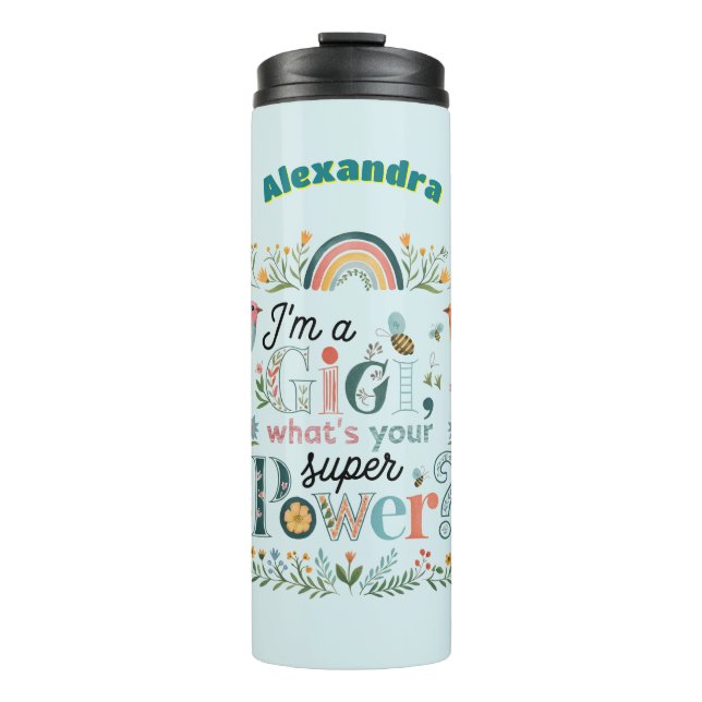 ❤️ Personalisiert GIGI gibt Müttern Geburtstag Thermosbecher (Vorderseite)