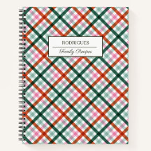 Personalisiert Gihgham Family RezeptNotebook