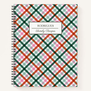 Personalisiert Gihgham Family RezeptNotebook Notizbuch