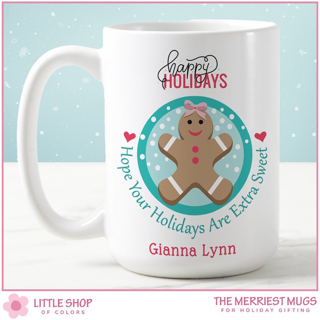 Personalisiert Gingerbread Girl Weihnachtskochtopf Kaffeetasse (Von Creator hochgeladen)