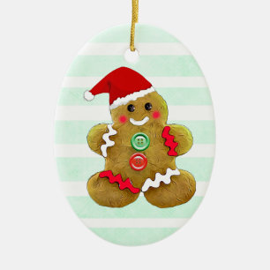 Personalisiert Gingerbrot Mann Weihnachten Keramik Ornament
