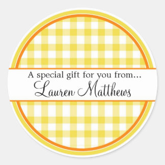 Personalisiert Gingham Gift Stickers