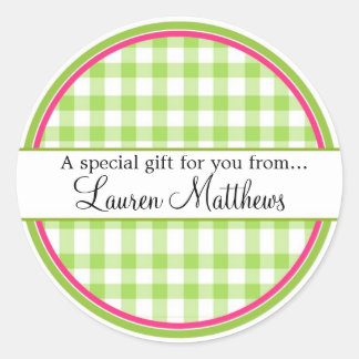 Personalisiert Gingham Gift Stickers