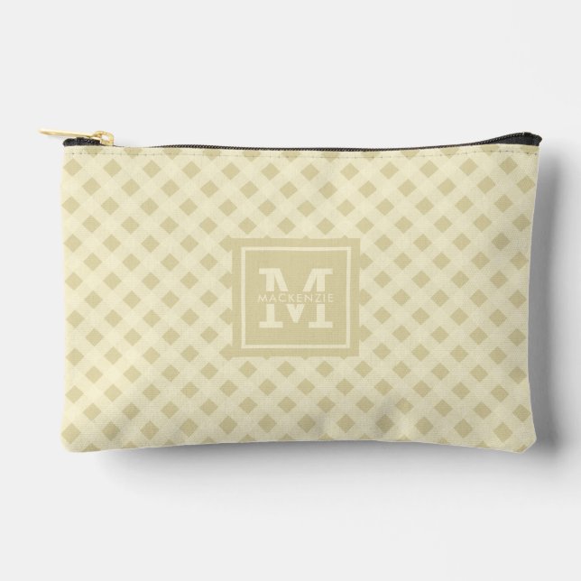 Personalisiert Gingham Kariert Pattern Zubehörtasche (Vorderseite)