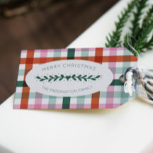 Personalisiert Gingham Pattern Weihnachtsgeschenk-