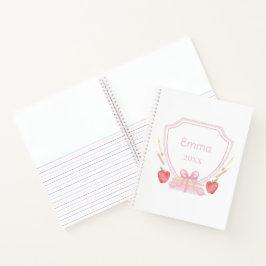 Personalisiert Gingham School Wappen Notizbuch