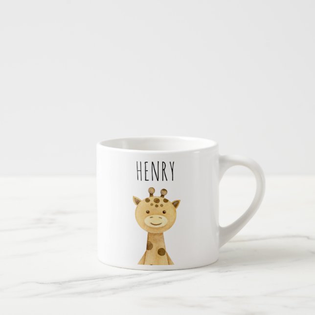 Personalisiert Giraffe Kids Mini Tasse (Rechts)