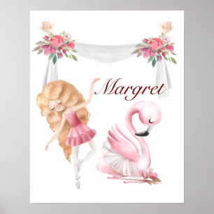 Personalisiert Girl Ballet Kinderzimmer Poster