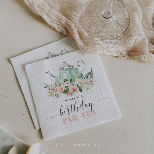 Personalisiert Girl Birthday Par-Tea Tea Party Serviette (Von Creator hochgeladen)