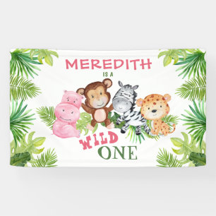 Personalisiert Girl Wild 1. Geburtstag Banner