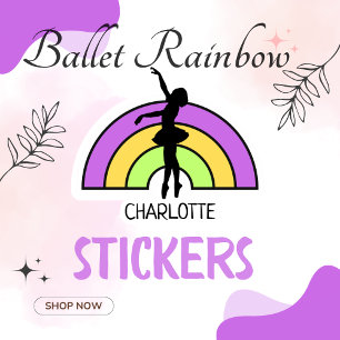 Personalisiert Girls BALLET Rainbow Pastel Aufkleber