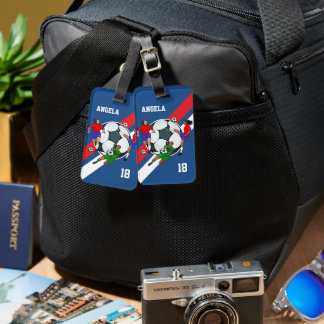 Personalisiert Girls Fußball-Tasche Gepäckanhänger