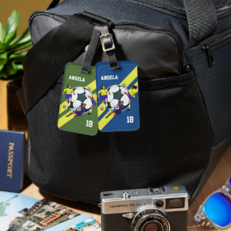 Personalisiert Girls Fußball-Tasche Gepäckanhänger