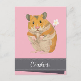 Personalisiert Girls Golden Hamster Feiertagspostkarte