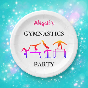 Personalisiert Girls Gymnastik Geburtstagsparty Pappteller