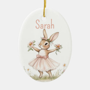 Personalisiert Girls Ostersonnenkörbe Name Markier Keramik Ornament