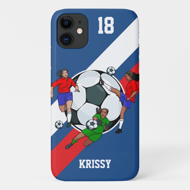 Personalisiert Girls Soccer Designer Case-Mate iPhone Hülle (Rückseite)
