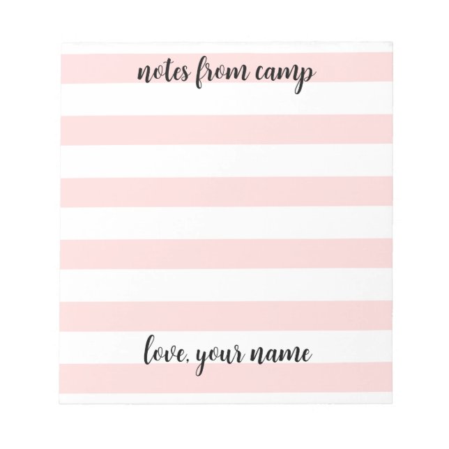 Personalisiert Girls Summer Camp Notepad Notizblock (Vorderseite)
