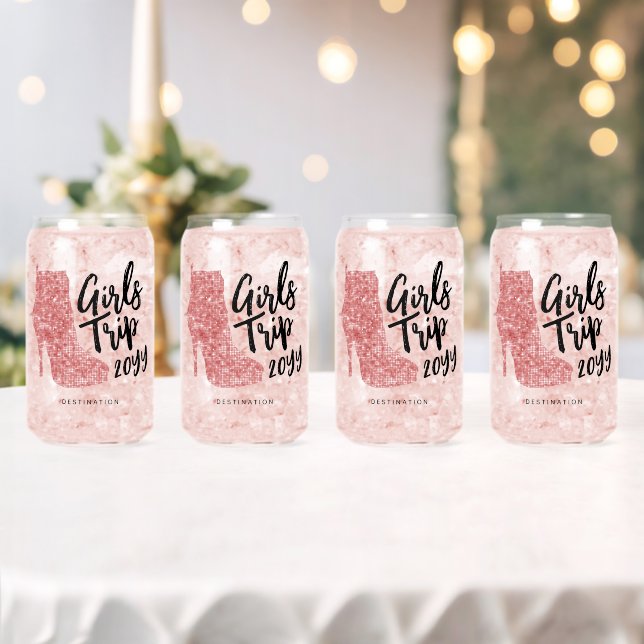 Personalisiert Girls Trip Disco Mirror Pink Stiefe Dosenglas (Insitu (Hochzeit))