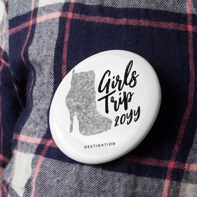 Personalisiert Girls Trip Disco Mirror Silver Boot Button (Von Creator hochgeladen)