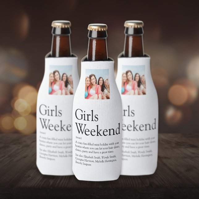 Personalisiert Girls Weekend Definition Foto Flaschenkühler (Personalized Girls Weekend Definition Photo Bottle Cooler)